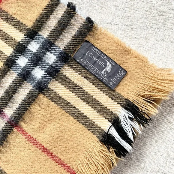 VTG French Burberry Style Scarf - Picture 4 of 4